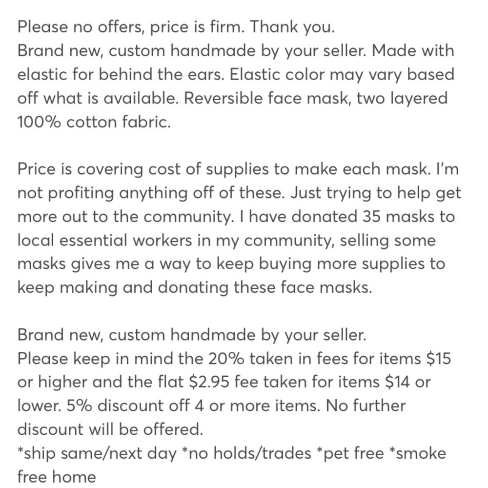 Adult white/black reversible fabric face mask - Picture 2 of 4